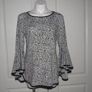 COCO BIANCO Black White Print Top Size M